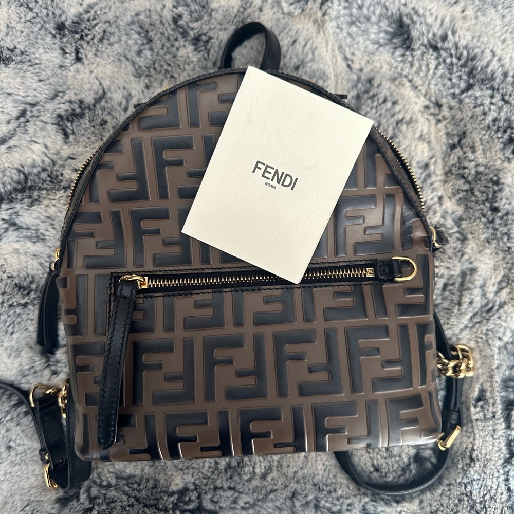 Fendi Mini Brown Leather Backpack, Perfect Condit… - image 6